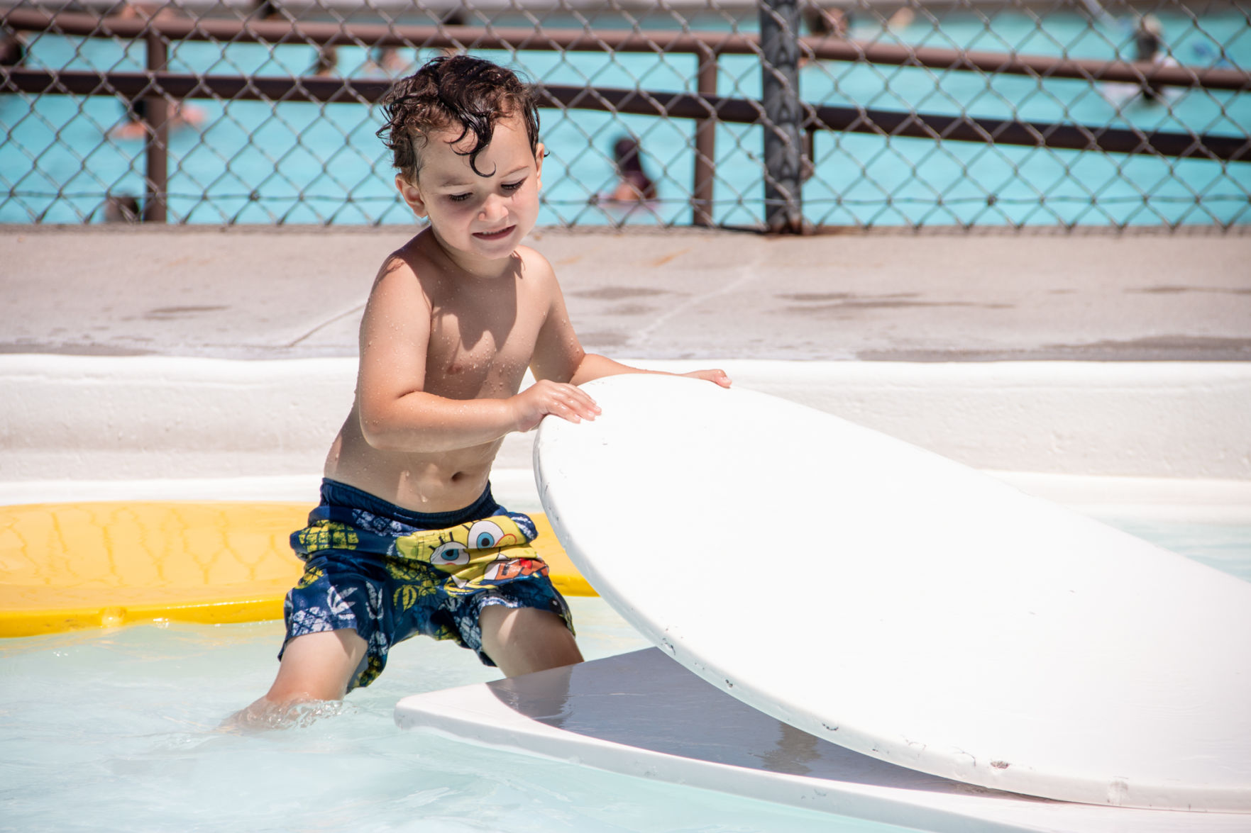 First day of swimming at Harmon Pool